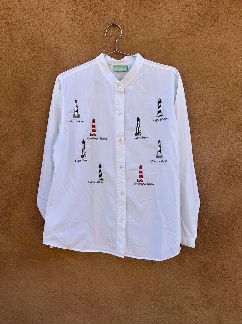 Lighthouse Embroidered Blouse, 220 Hickory