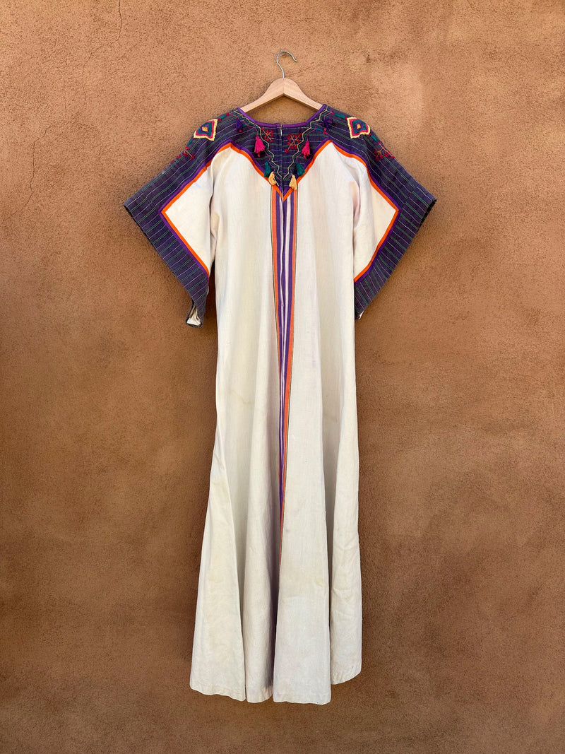 1960's Gonzalo Bauer Embroidered Mexican Folk Dress - Cotton