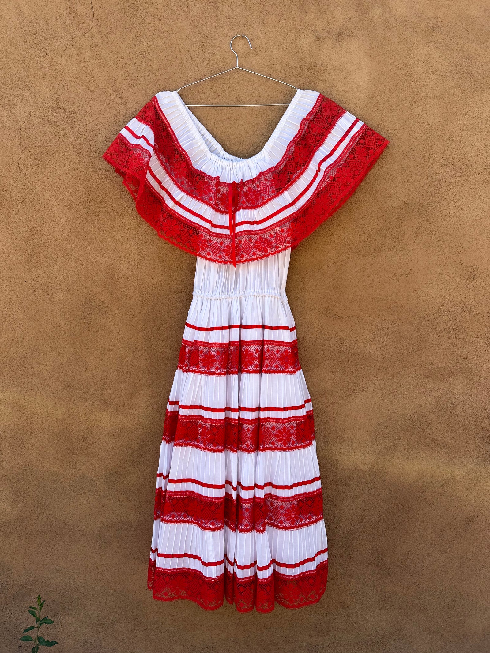 Red and White Mexican Dress
