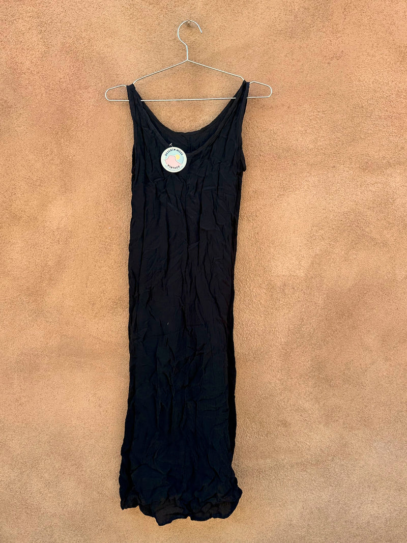 Simple Tank Black Rayon Dress