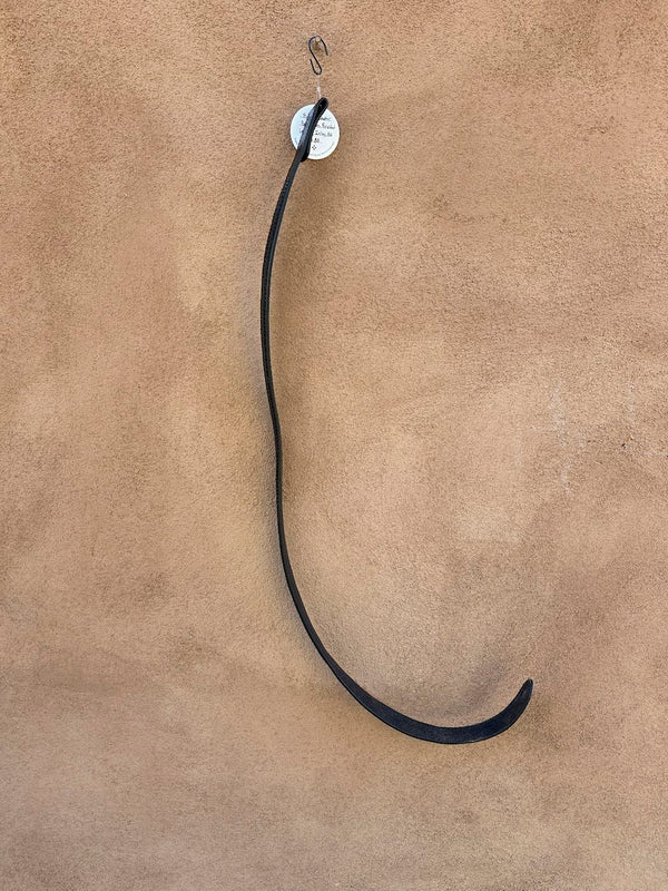 Black Leather Belt with Braided Leather Inlay, 38