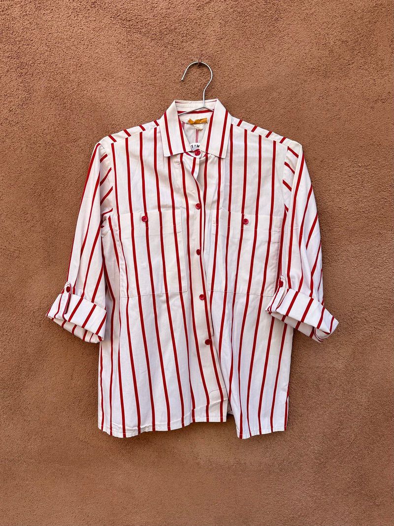 1960's Da-Rue of California Striped Blouse