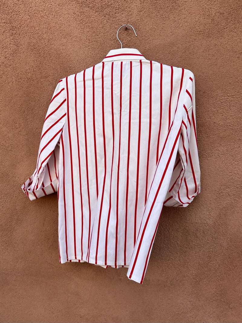 1960's Da-Rue of California Striped Blouse