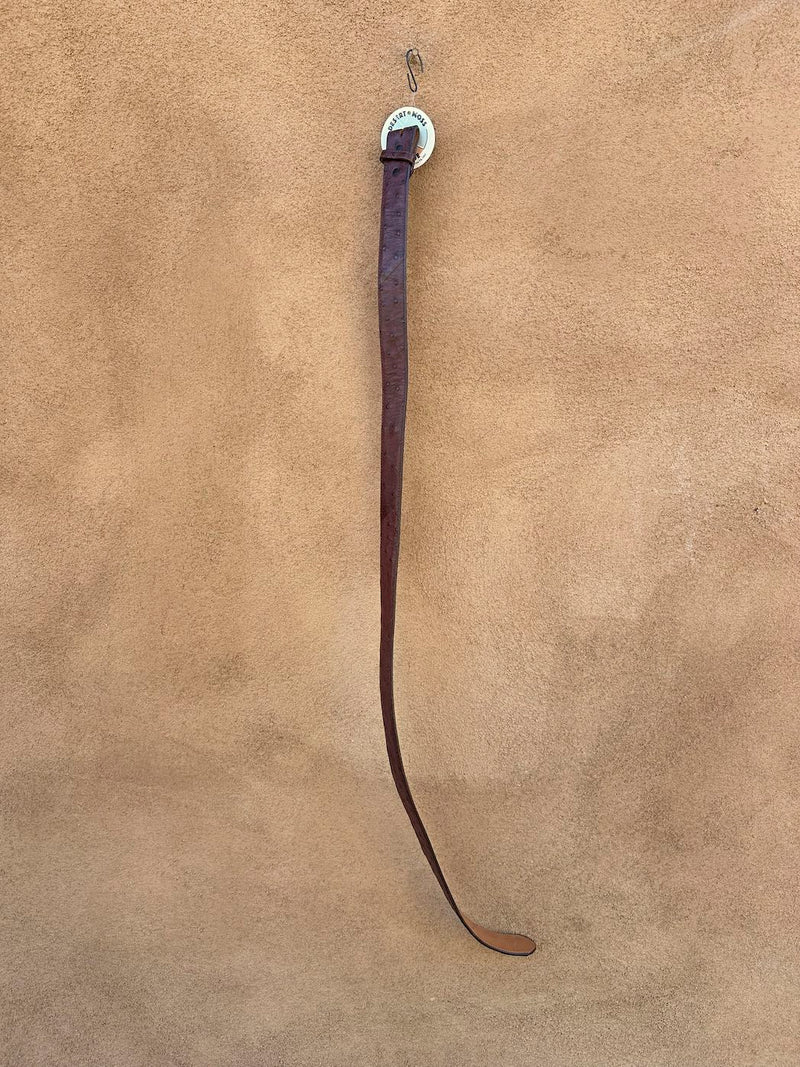 Maroon Ostrich Brazos Joe Belt, 38