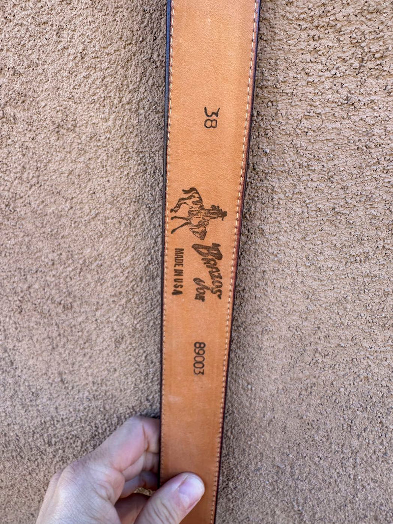 Maroon Ostrich Brazos Joe Belt, 38