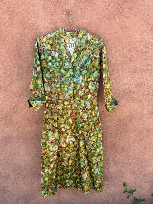 1950's Green and Brown Dress