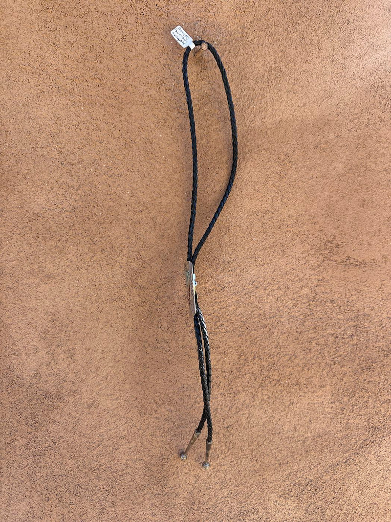 Sterling Silver Old Pawn Bolo with Coral and Turquoise