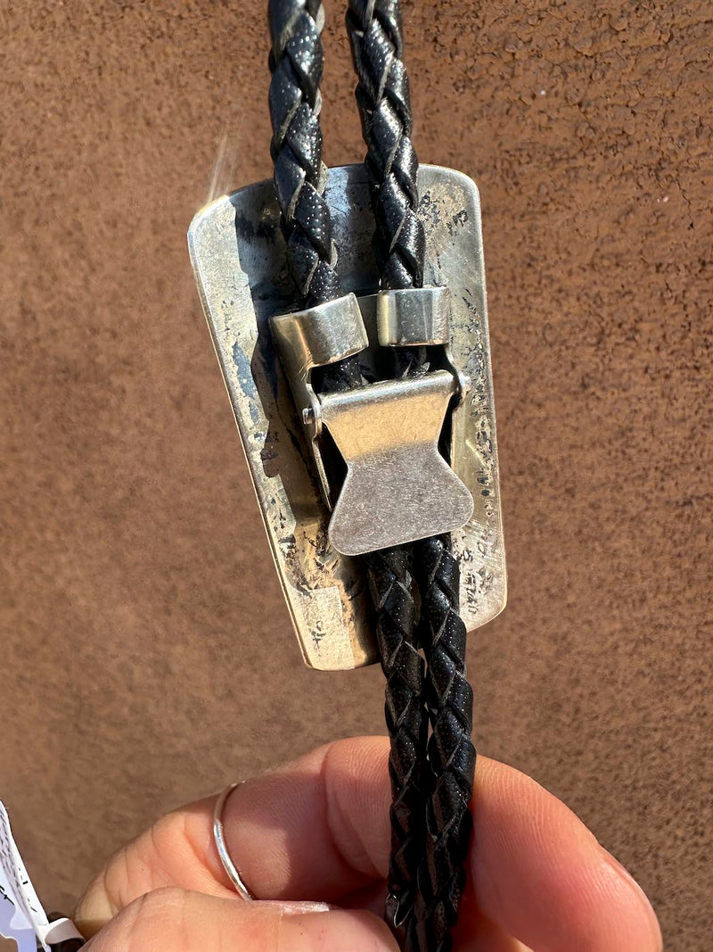 Sterling Silver Old Pawn Bolo with Coral and Turquoise