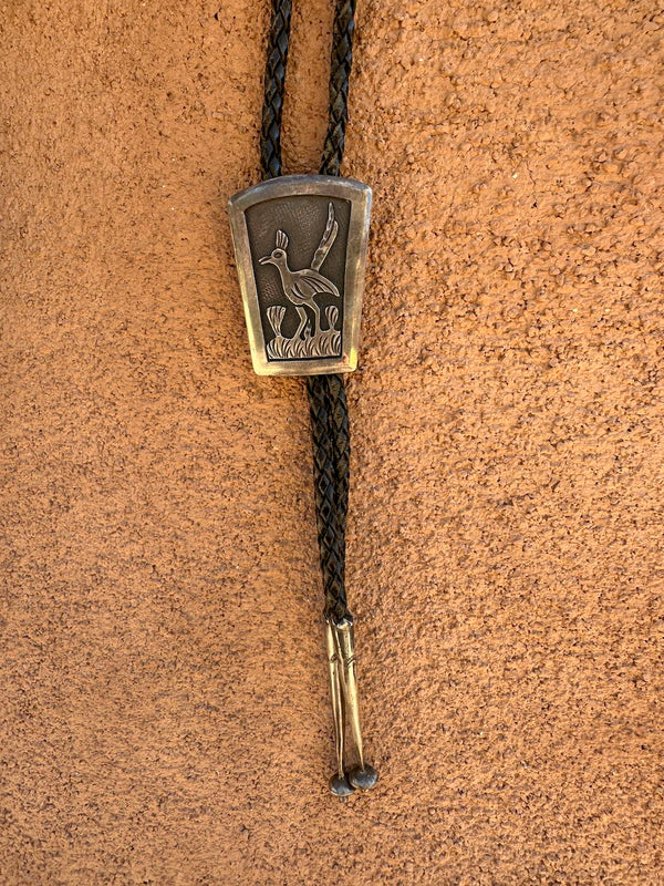 Sterling Silver Roadrunner Bolo Tie