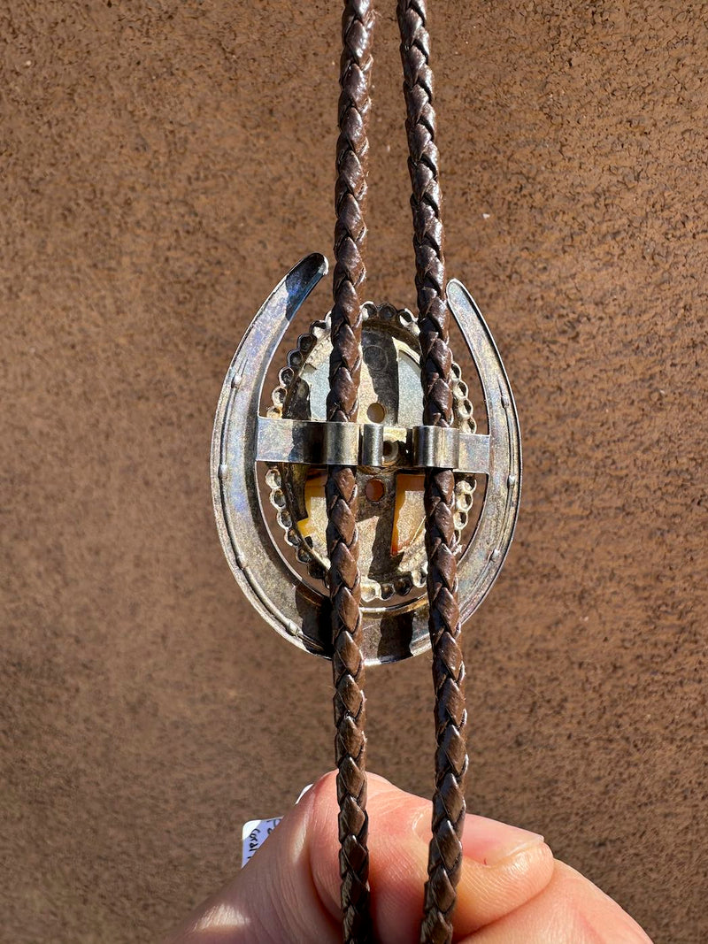 Horseshoe Agate Horseshoe Bolo Tie
