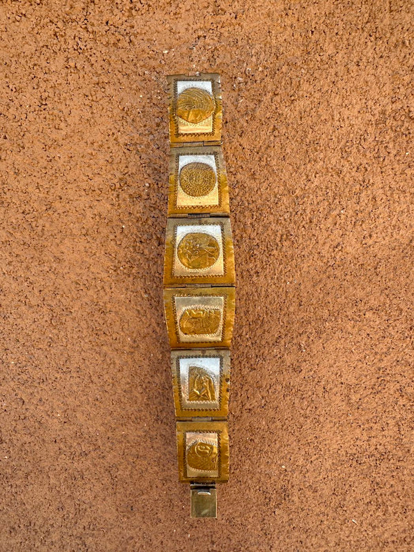 Sterling Silver Taxco Mexican Theme Bracelet