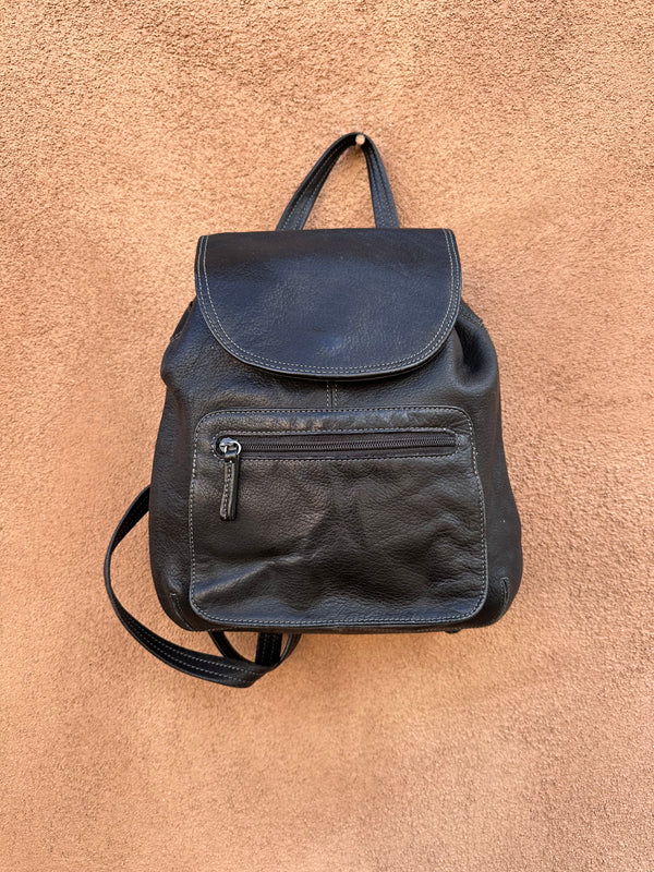 Leather Tignanello Backpack - Black