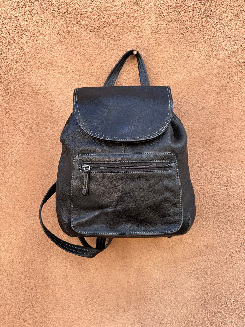 Leather Tignanello Backpack - Black