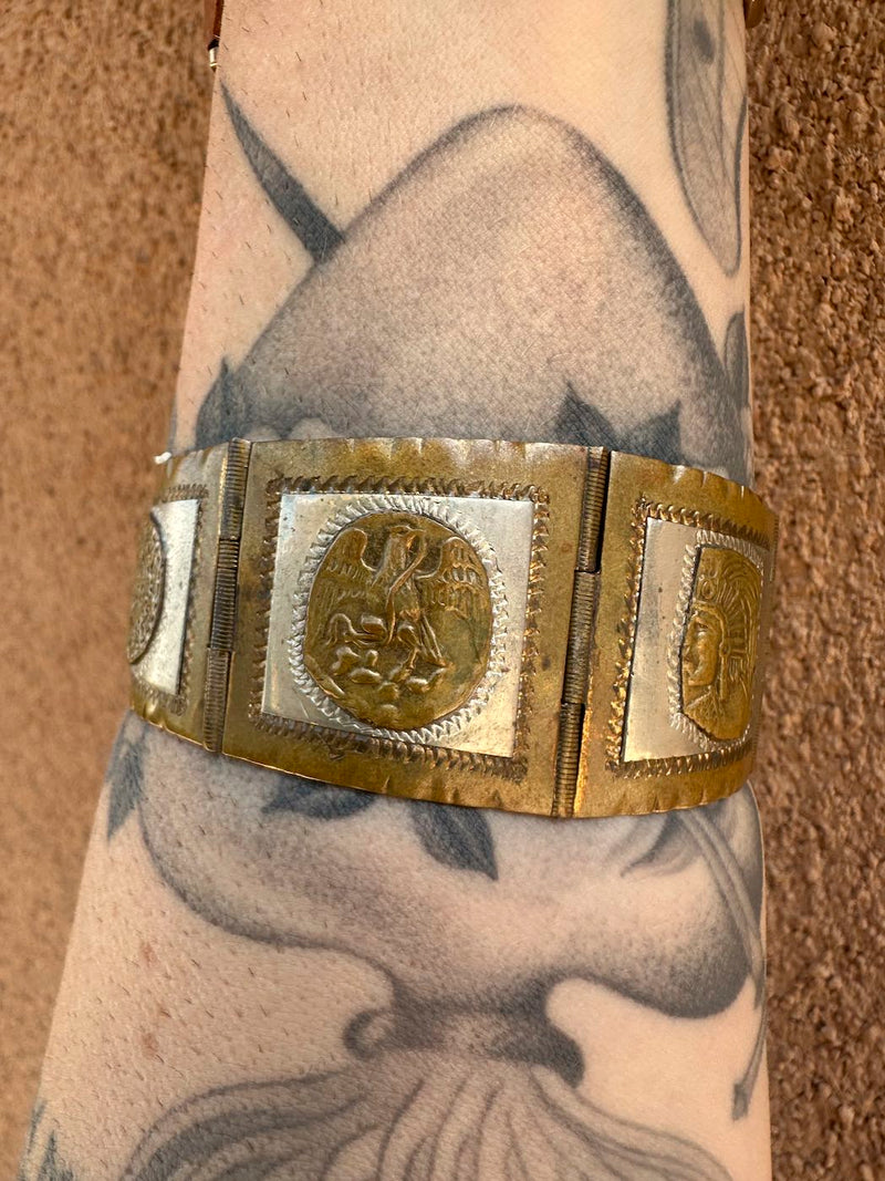 Sterling Silver Taxco Mexican Theme Bracelet