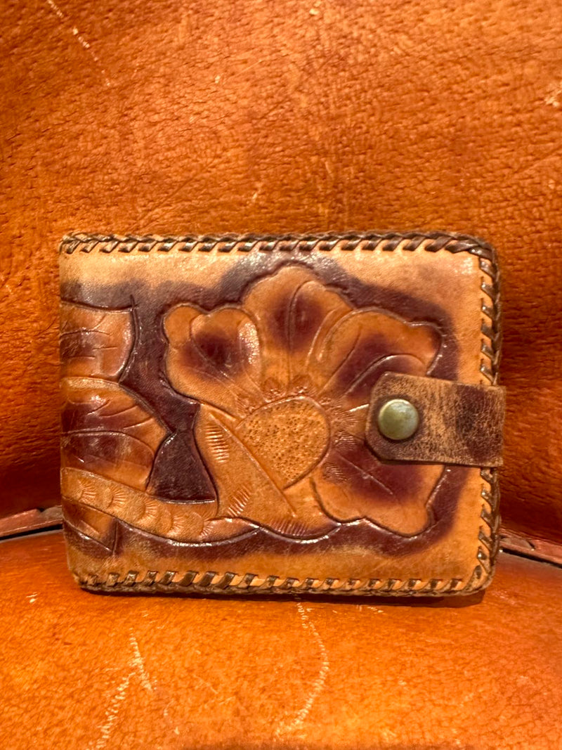 Tooled Leather Snap Wallet
