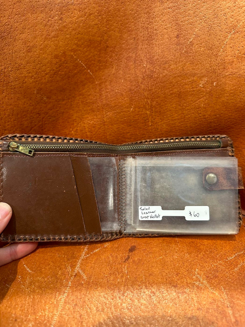 Tooled Leather Snap Wallet