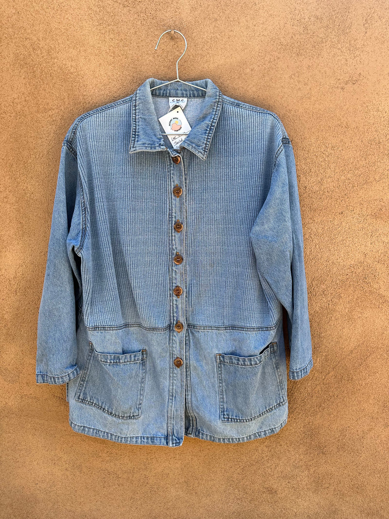 CMC Denim Jacket with Unique Ribbing