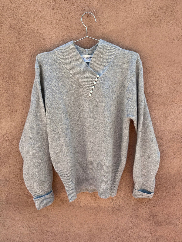 Lambswool & Angora Yarnworks Sweater with Faux Pearls