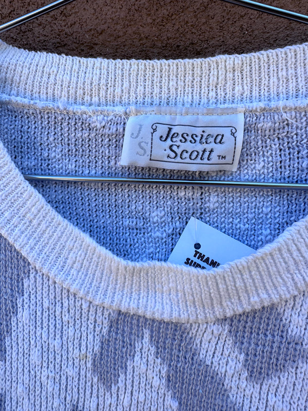 Jessie Scott Violet & White Sweater