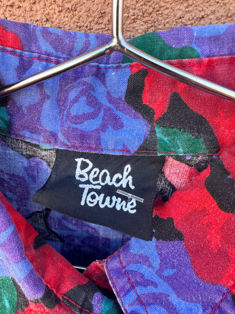 Beach Towne Floral Blouse/Tunic - XS