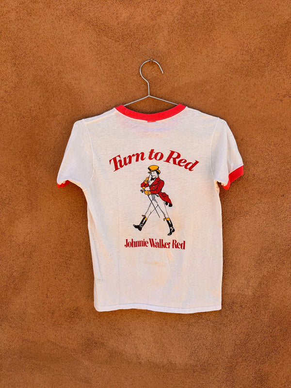 70's Turn to Red Johnnie Walker Red Ringer T-shirt