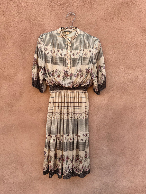 1960's Sue Brett Cottage Core Dress
