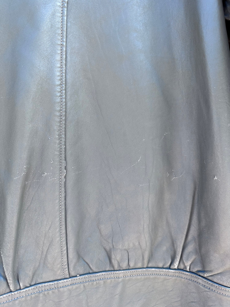 Gray Golden Bear Leather Jacket