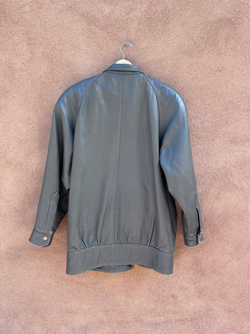 Gray Golden Bear Leather Jacket