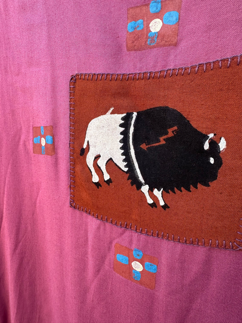 Hand Block Rayon Bison Dress
