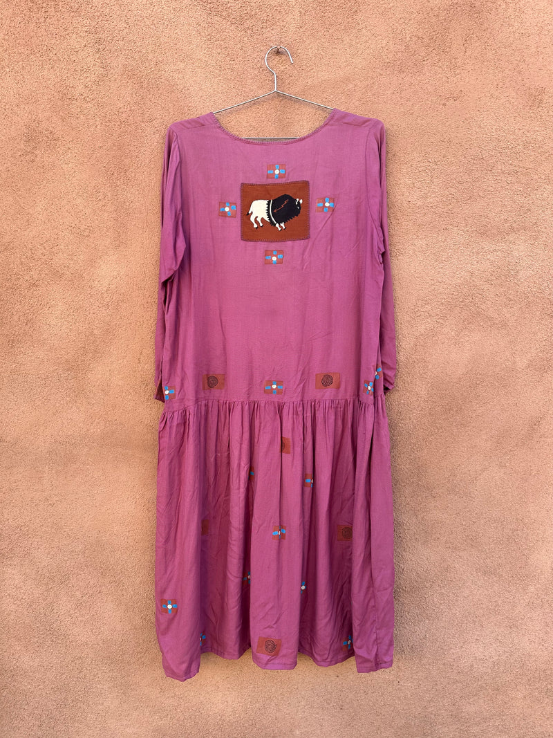 Hand Block Rayon Bison Dress
