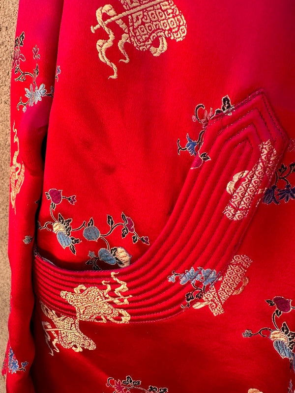 Red Silk Tangzhuang Jacket - as is