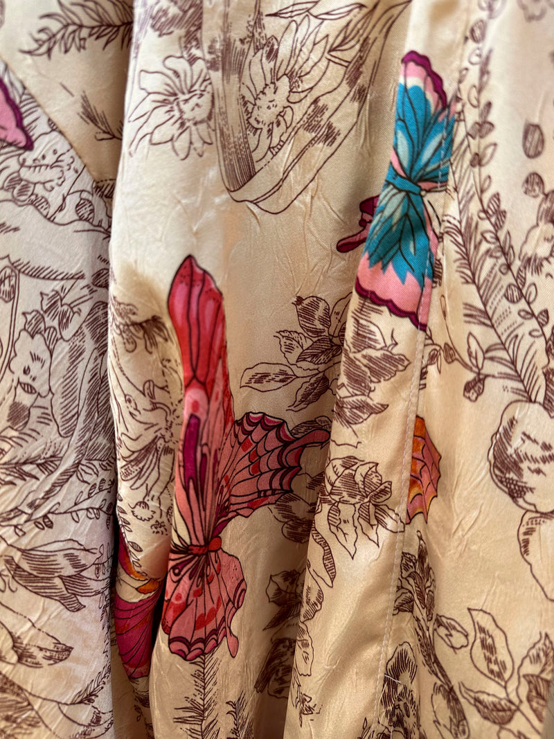 Mini Kimono with Butterflies Rayon