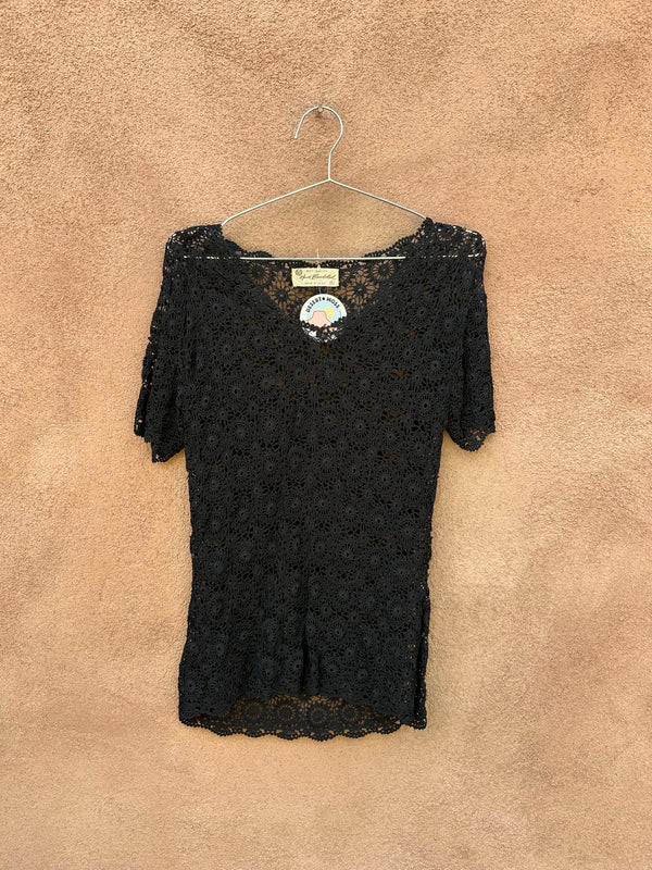 Hand Embroidered Black Lace Blouse