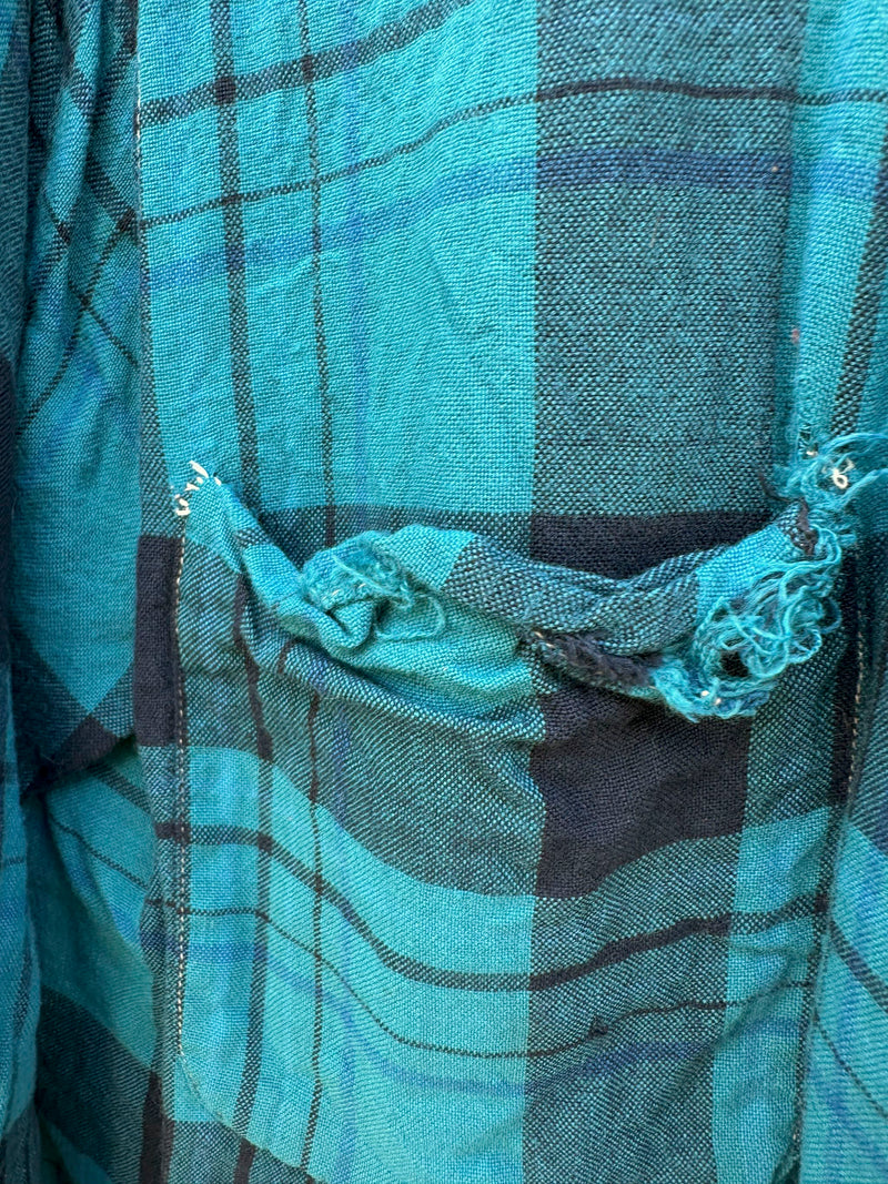 1970's Flannerosi Plaid Rayon Shirt, med (fits smaller)