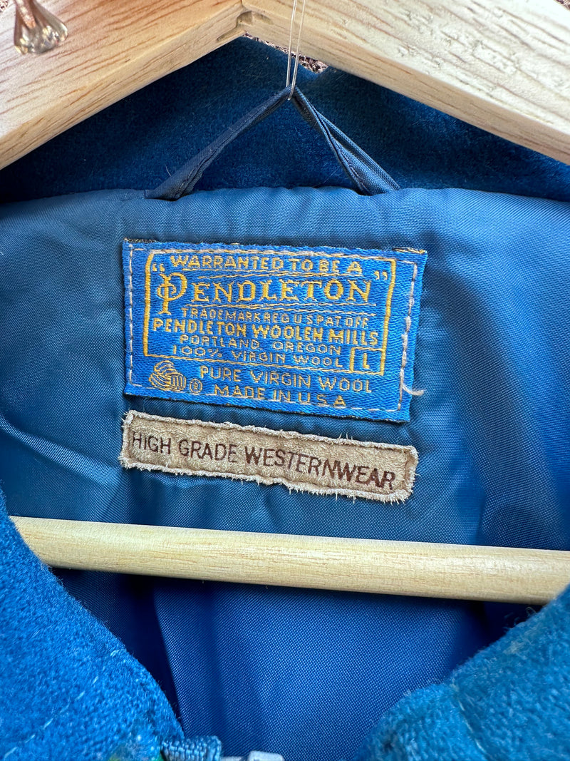 Blue with Southwestern Yokes 1980's Pendleton Jacket