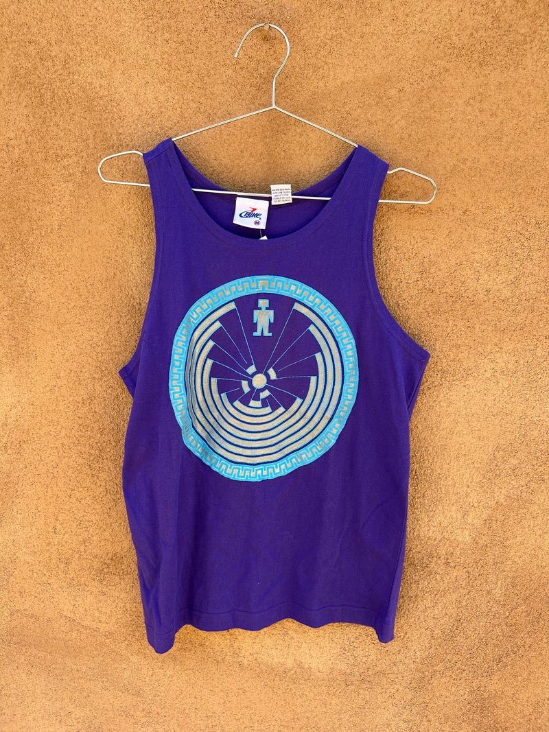 Purple Bike Tank Top with Indigenous Earth Symbol