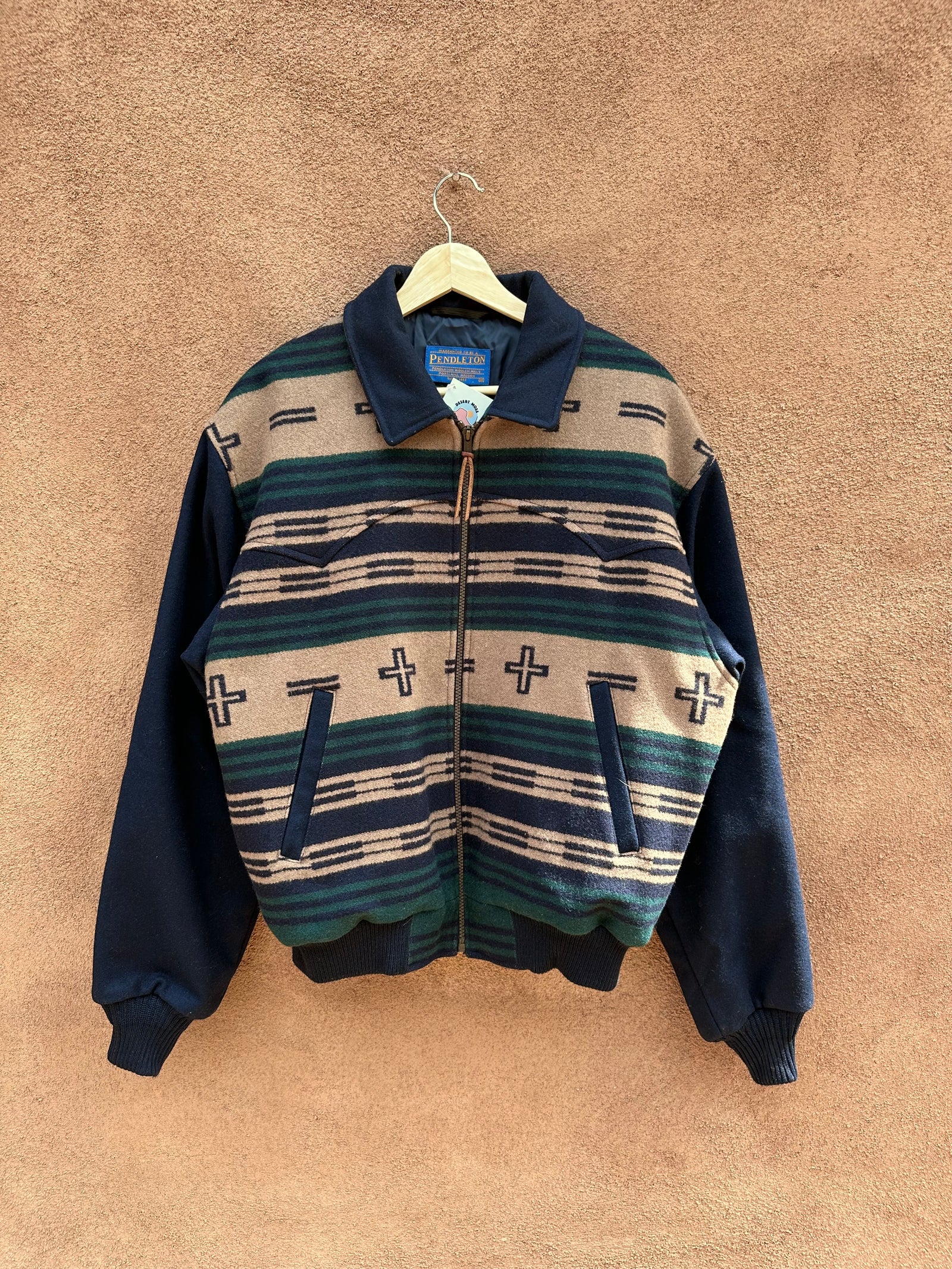 Vintage Earth Tone on Navy Pendleton Jacket, Solid Navy