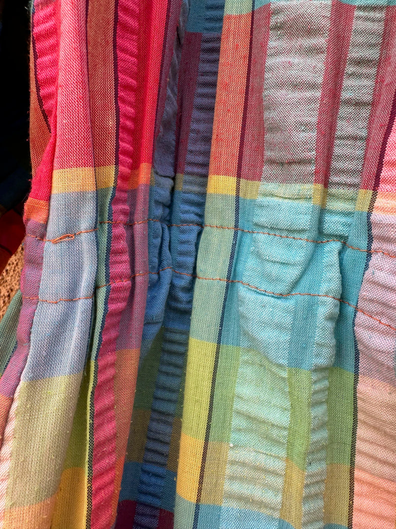 Colorful Plaid Dress, Drop Shoulder, 36" waist