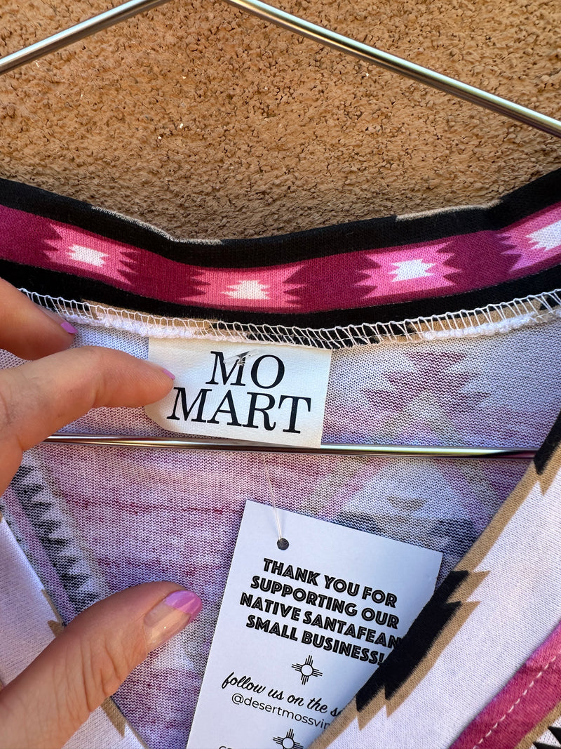 1980's MoMart Pink Southwest V-neck T-shirt
