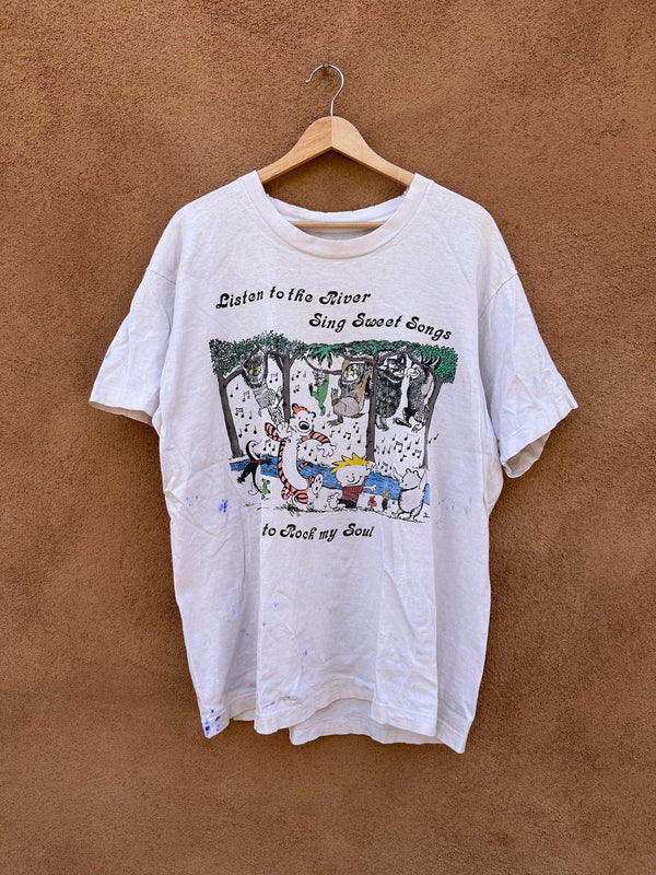 Calvin and Hobbs Bootleg Parking Lot T-shirt - as is
