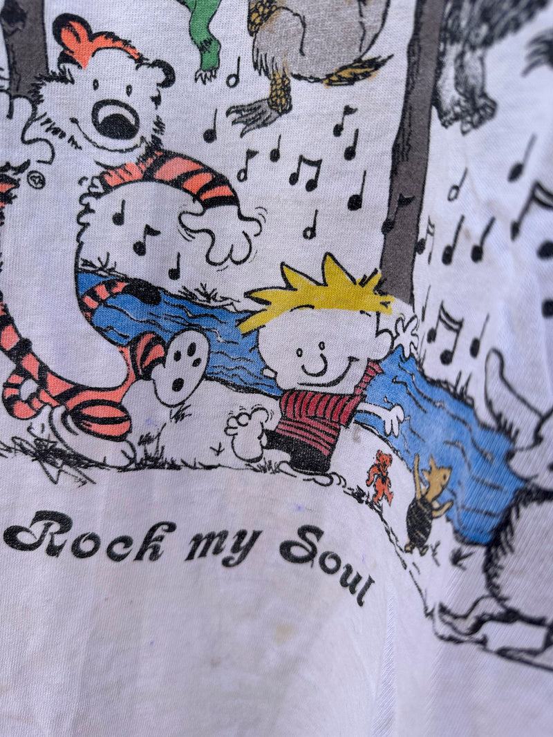 Calvin and Hobbs Bootleg Parking Lot T-shirt - as is
