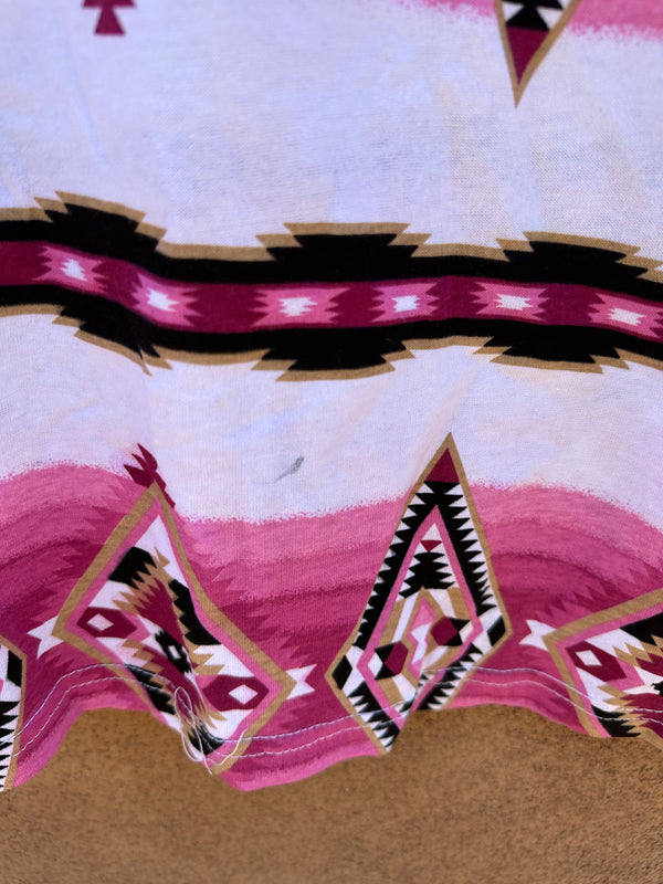 1980's MoMart Pink Southwest V-neck T-shirt - As is