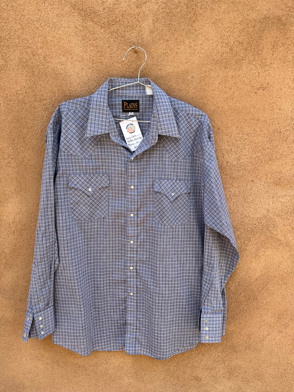 Gray Check Western Shirt by Plains - XL