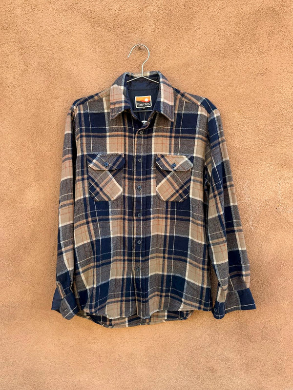 Blue and Tan Plaid Ozark Trail Flannel Shirt