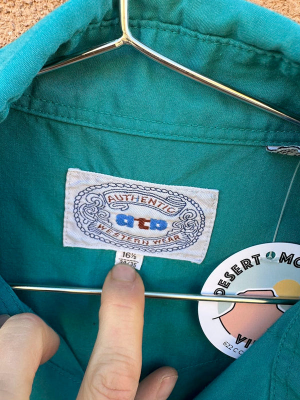 Turquoise Blue Pearl Snap AIB Western Shirt