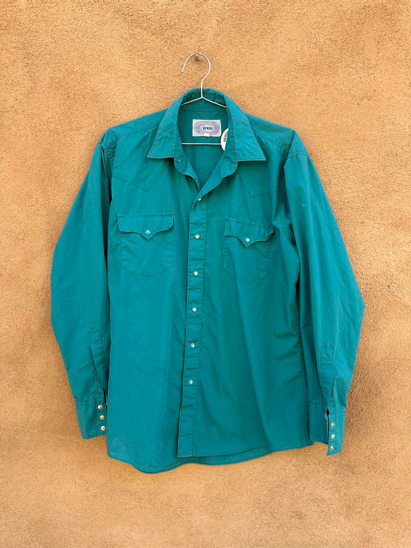 Turquoise Blue Pearl Snap AIB Western Shirt