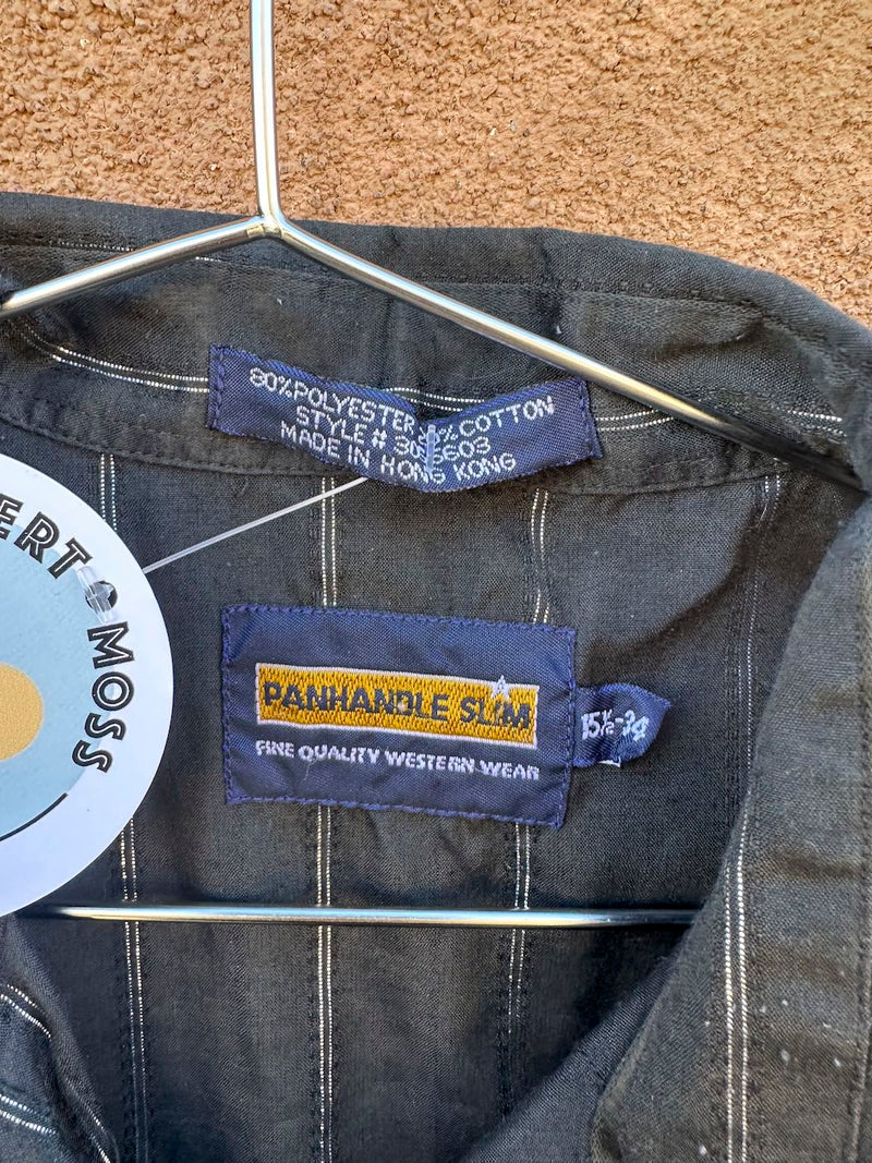 Silver Metallic Stitch Panhandle Slim Western Shirt