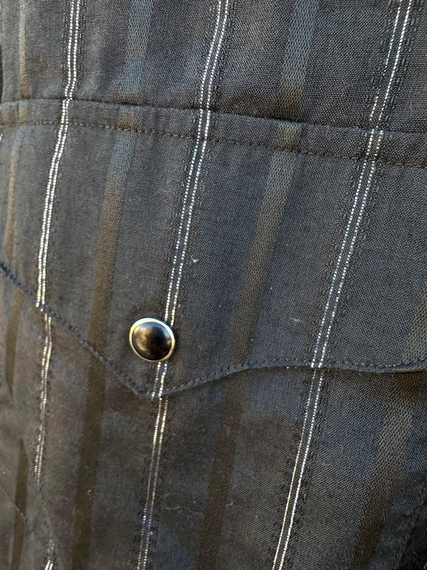 Silver Metallic Stitch Panhandle Slim Western Shirt