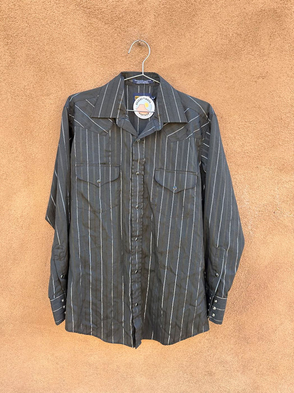 Silver Metallic Stitch Panhandle Slim Western Shirt