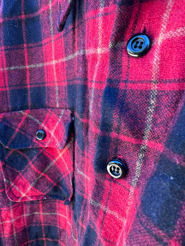 70's Red and Navy Wool Blend Shirt by Recess